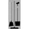 5S Supplies 5S Housekeeping Shadow Board Broom Station Version 7 - Gray Board / Black Shadows  With Broom HSB-V7-GRAY/BLACK-KIT - alternate 1